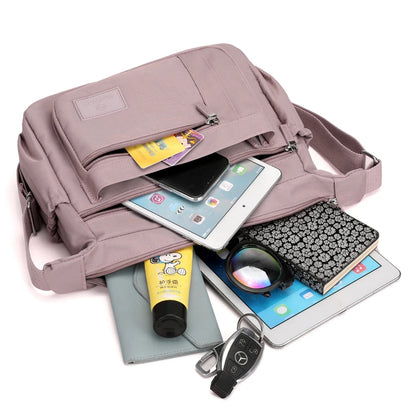 Sac Bandoulière Femme Nylon Multi-Poches Imperméable - Messenger Grande Capacité