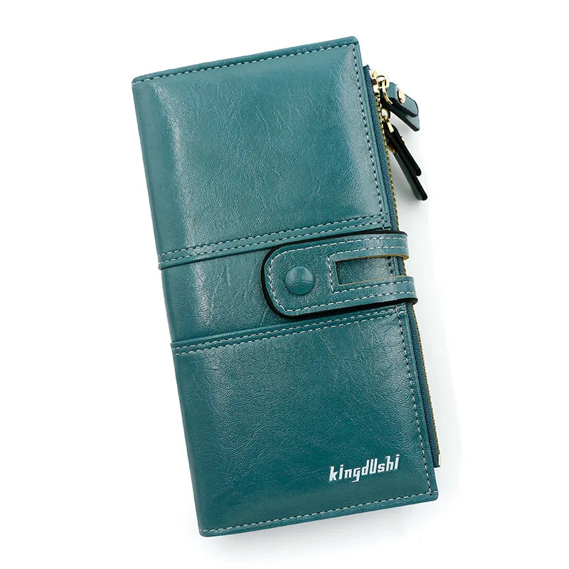 Portefeuille Long Femme Cuir PU Grande Capacité - Porte-Cartes Fermeture Éclair Fashion