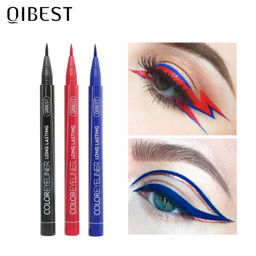 Eyeliner Liquide QIBEST 12 Couleurs Waterproof Matte - Stylo Eye-Liner Longue Tenue Cat Eye