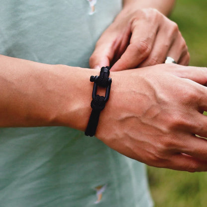 Bracelet en Corde Tressée Double Couche Fait Main - Style Milan 4mm pour Homme