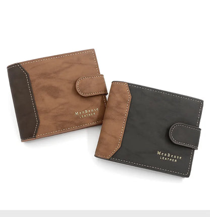 Portefeuille Homme Cuir PU avec Fermoir - Porte-Cartes Business Compact