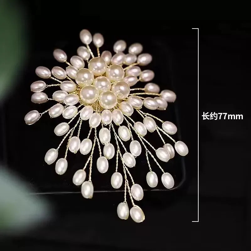 Broche Cœur Amour Perle Fleur Tulipe Luxe – Pin's Corsage Alliage Élégant Mariage Femme