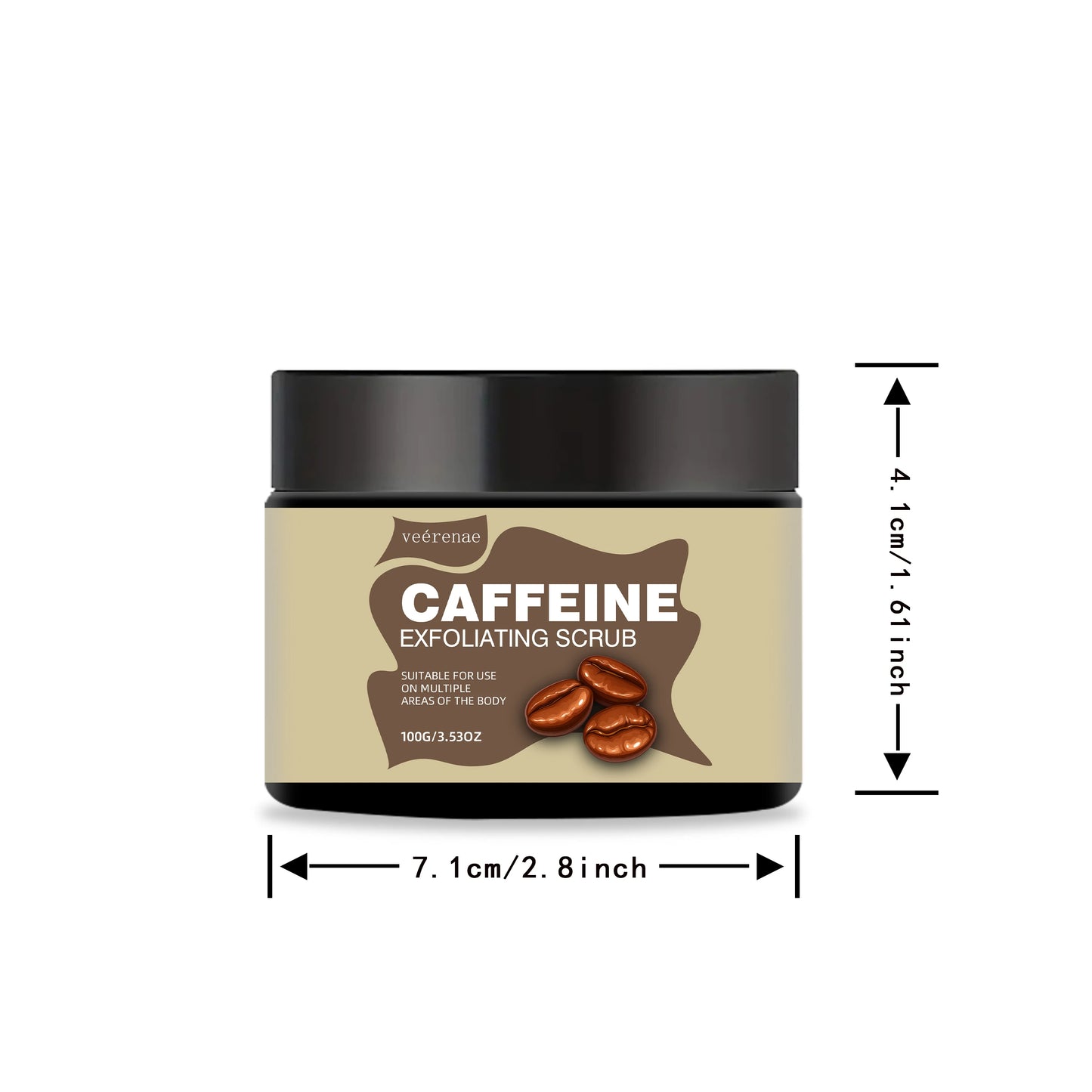 Gommage Exfoliant Caféine 100g - Texture Crème Glacée Léger Non-Collant Pores Cadeau Tous Types Peau