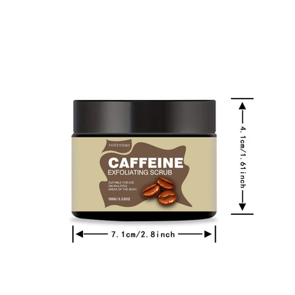 Gommage Exfoliant Caféine 100g - Texture Crème Glacée Léger Non-Collant Pores Cadeau Tous Types Peau