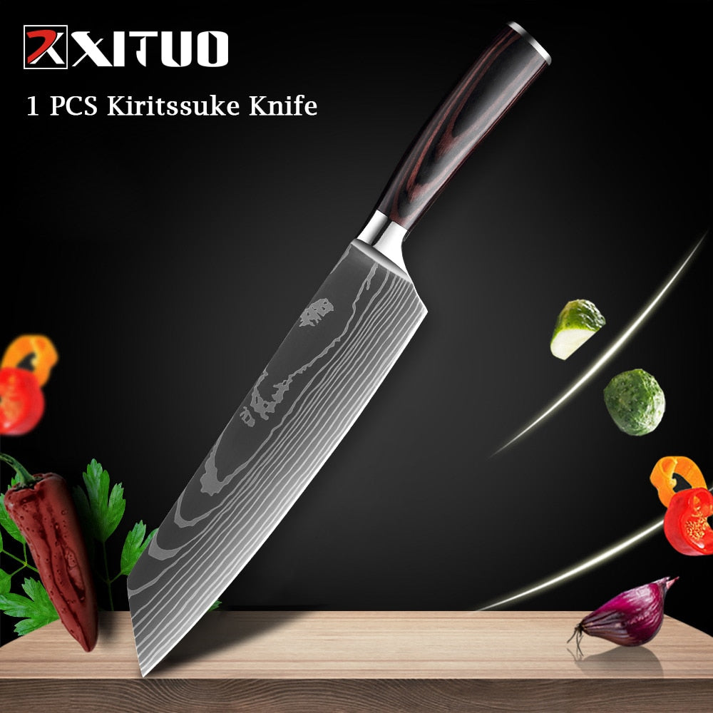 Couteaux de Chef Professionnels 1-10 Pièces - Set Cuisine Acier Inoxydable