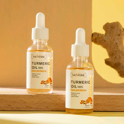 Huile Curcuma 100% Pure 10ml - Sérum Anti-Âge Rides Éclaircissant Taches Brunes Ridules Visage Femme