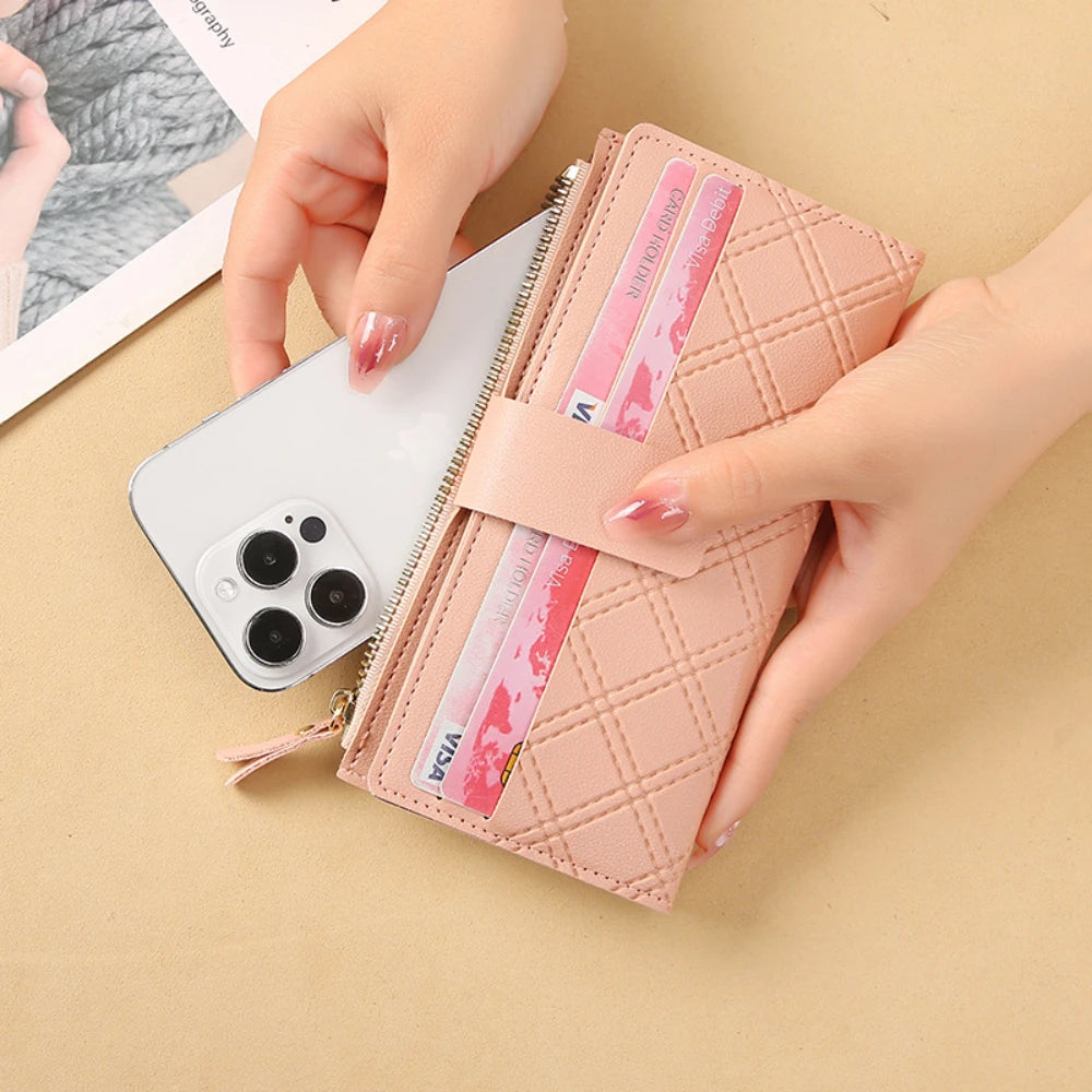 Portefeuille Femme Multi-Cartes Cuir PU - Organisateur de Voyage Décontracté