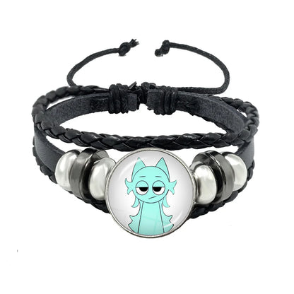 Bracelet Sprunki Incredibox Personnage Anime – Cuir Multicouche Tressé Fait Main