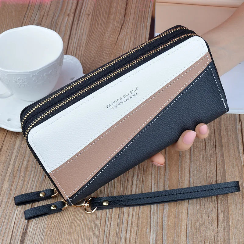 Portefeuille Femme Kawaii Rose Luxe - Grand Porte-Monnaie Designer Cuir Multi-Compartiments