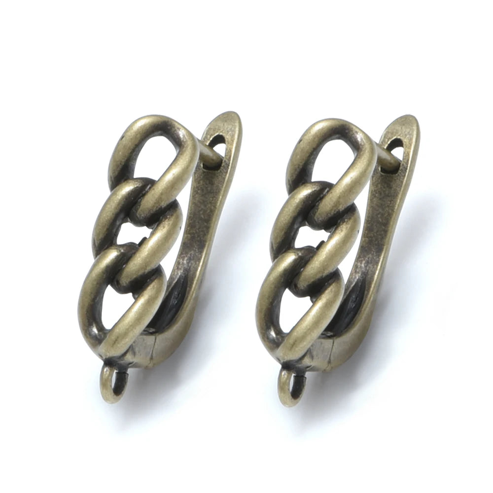 Boucles d'Oreilles Géométriques Bronze Antique - Accessoires DIY Cuivre