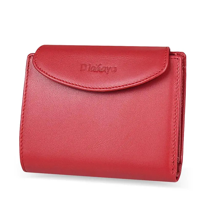 Portefeuille Femme Cuir Véritable - Porte-Monnaie Mini Clutch Porte-Cartes Bourgogne