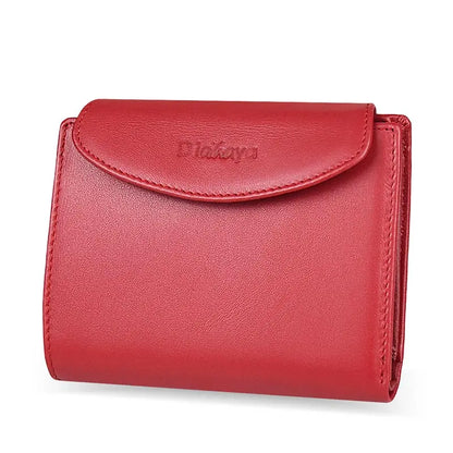 Portefeuille Femme Cuir Véritable - Porte-Monnaie Mini Clutch Porte-Cartes Bourgogne