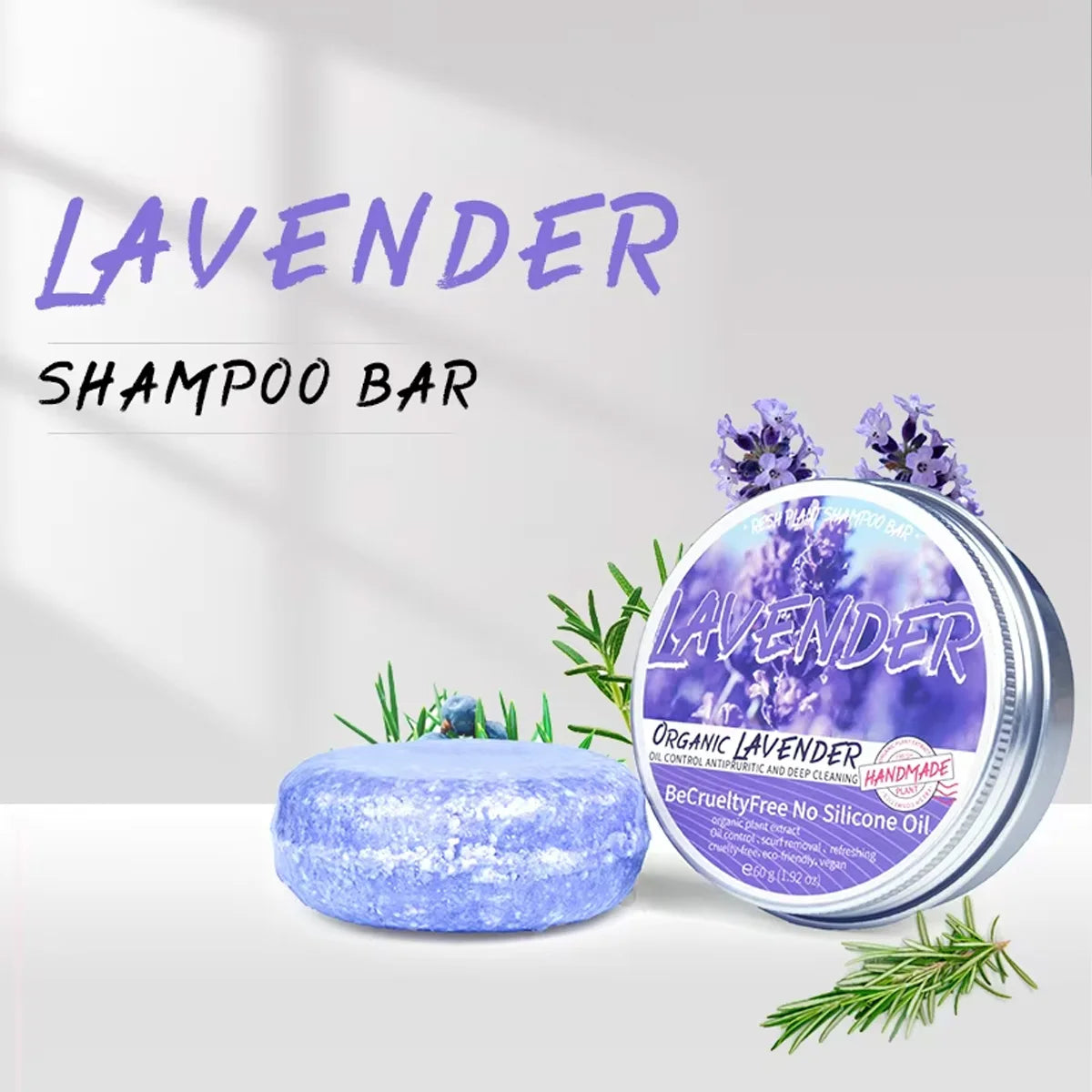 Savon Shampooing Lavande Artisanal - Contrôle Sébum Rafraîchissant Sans Silicone
