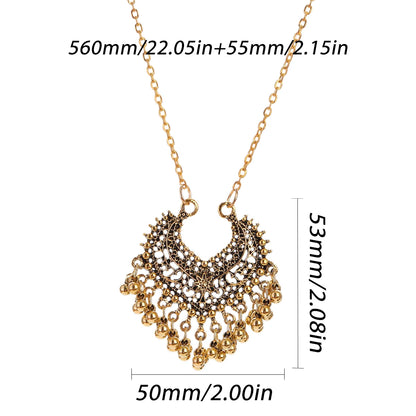 Ensemble Bijoux Indien Perles Pompons Doré – Collier Boucles Vintage