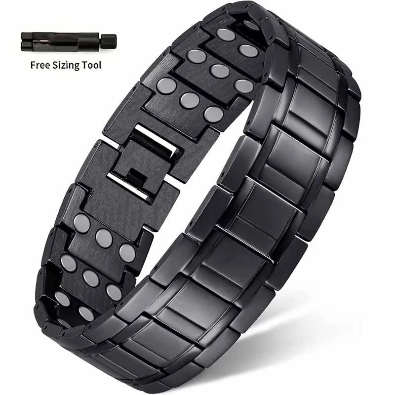 Bracelet Cuivre Magnétique 3 Rangées Homme – Chaînes Ajustables Outil Inclus Cadeau
