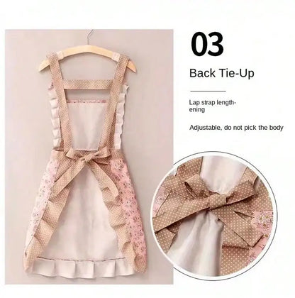 Tablier de Cuisine en Toile avec Motif Floral - Résistant aux Taches et à l'Huile