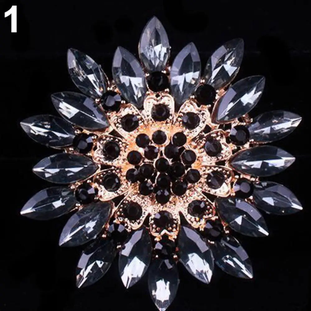 Broche Fleur Strass Brillante Alliage – Pin's Bouquet Mariée Mariage Femme