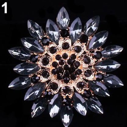 Broche Fleur Strass Brillante Alliage – Pin's Bouquet Mariée Mariage Femme