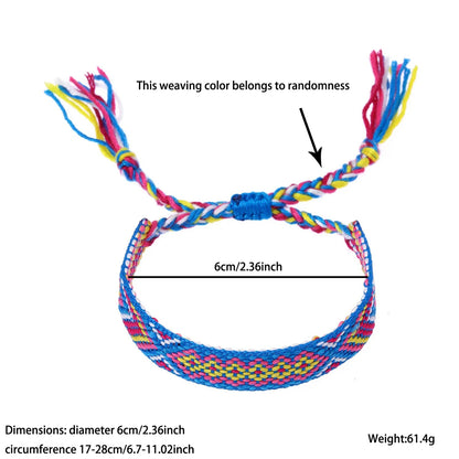 Ensemble 12 Bracelets Tissés Bohème Rétro Rayés – Ajustables Unisexe
