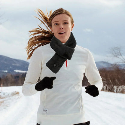 Foulard Écharpe Chauffant USB Rechargeable Femme Homme - Laine Hiver Cou Ski Kaki