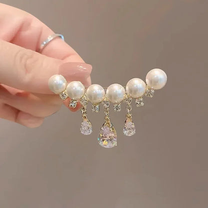 Broche Papillon Perles Blanches Strass Luxueuse – Pin's Cristaux Corsage Costume Femme