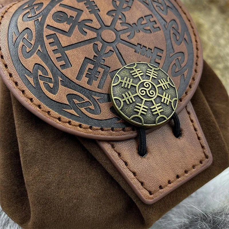 Sacoche Banane Steampunk Homme Cuir PU - Sac Ceinture Médiéval Punk Porte-Monnaie Cosplay Vintage