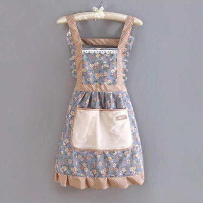 Tablier de Cuisine en Toile avec Motif Floral - Résistant aux Taches et à l'Huile