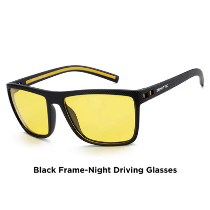 ZENOTTIC Lunettes de Soleil Polarisées Carrées — TR-90 Léger, UV400, Unisexe