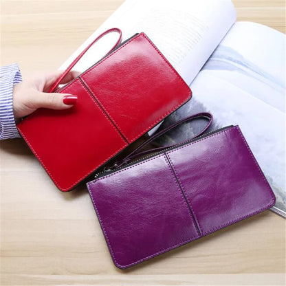 Portefeuille Femme Business Cuir PU Long - Clutch Fermeture Éclair Porte-Cartes Grande Capacité Vert Foncé