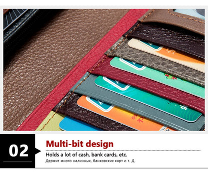 Sac à Main Pochette Femme Cuir - Portefeuille Court Clip Téléphone