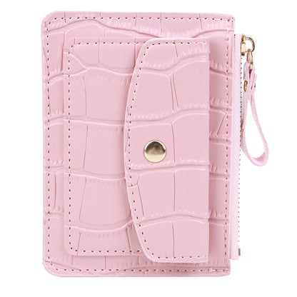 Portefeuille Court Femme Cuir PU - Mini Porte-Monnaie Couleur Unie Casual