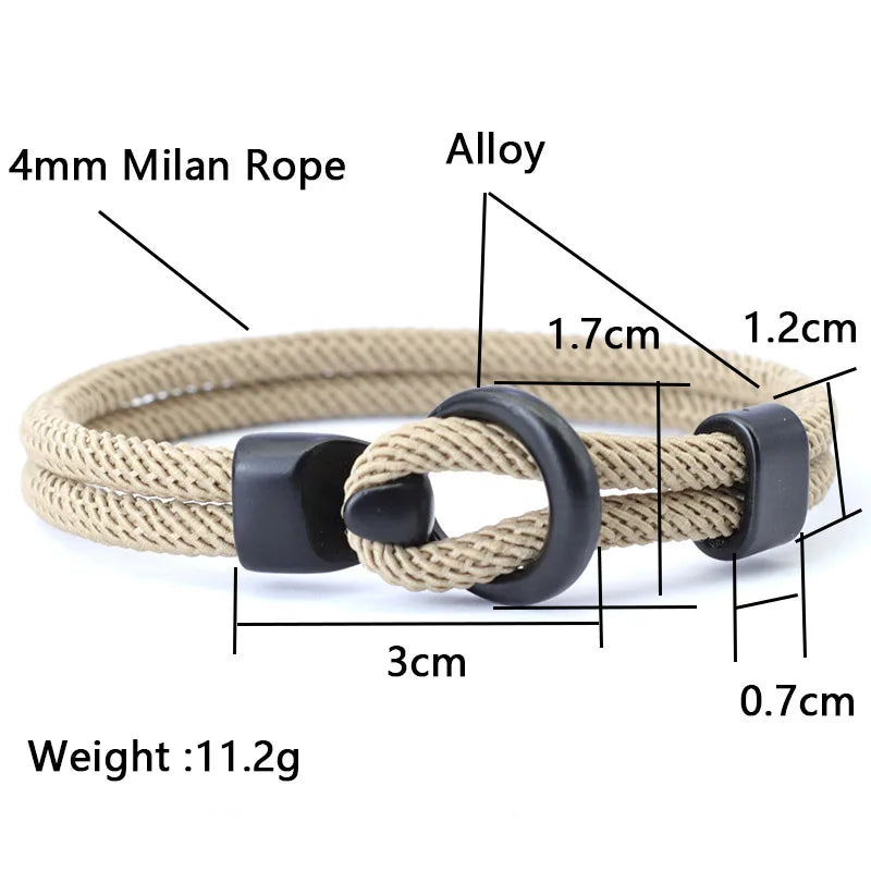 Bracelet Nautique en Corde Tressée pour Homme - Style Milan