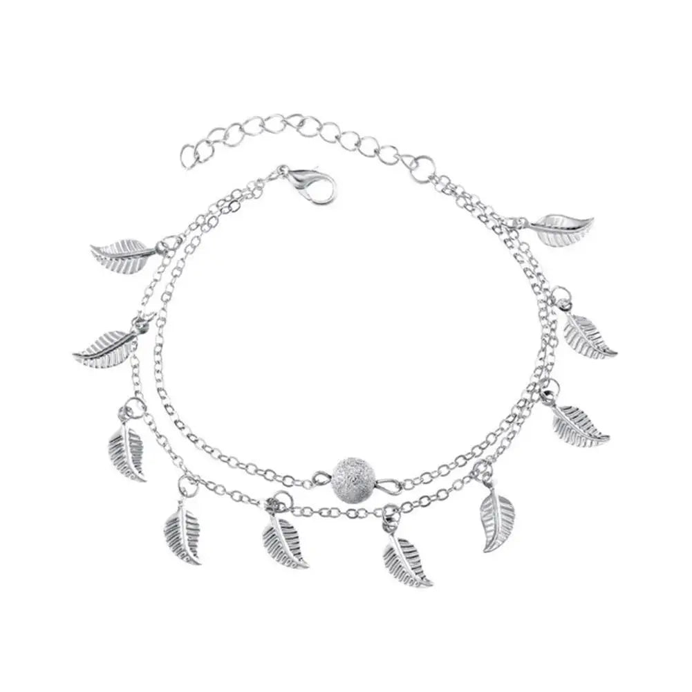 Chaîne de Cheville Bohème Perles Étoiles Pompons – Bracelet Pied Vintage Femme