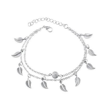 Chaîne de Cheville Bohème Perles Étoiles Pompons – Bracelet Pied Vintage Femme