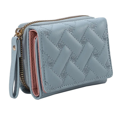 Portefeuille Femme Kawaii Mignon Luxe - Designer Lady Wallet Cuir Porte-Monnaie Beige