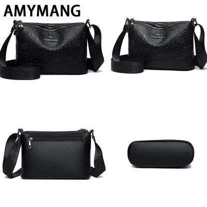 Sac à Main Femme Cuir PU 3 Poches - Grand Tote Bag Crossbody Imprimé Fashion