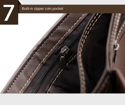 Portefeuille Homme Cuir PU avec Fermoir - Porte-Cartes Business Compact