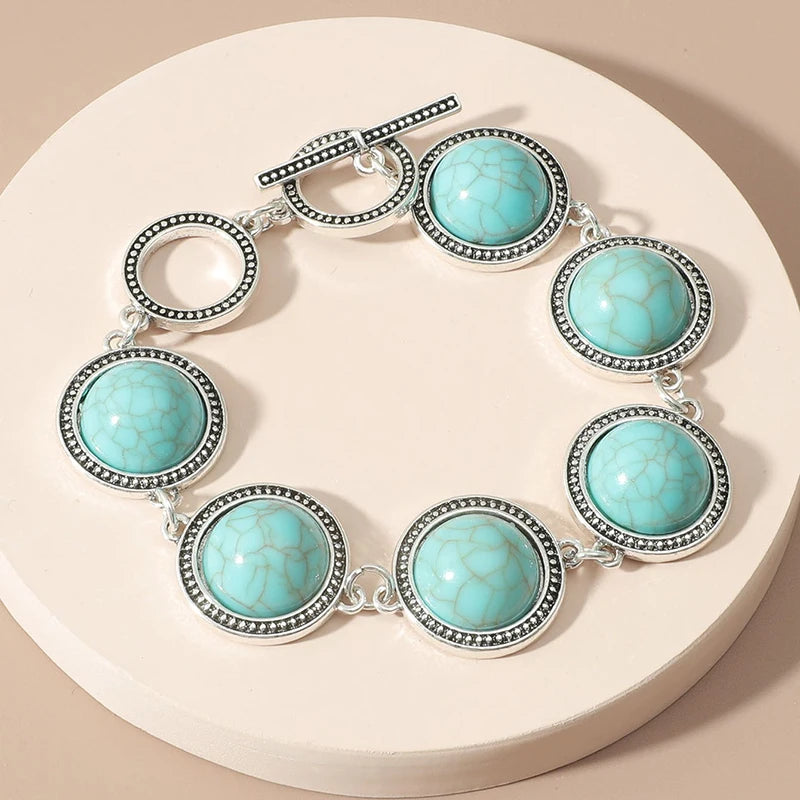 Bracelet Perles Rondes Bohème Vintage Ajustable – Charm Perles Acrylique Femme