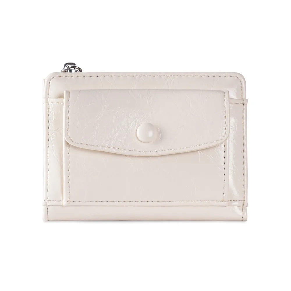 Portefeuille Court Ultra-Mince Cuir PU - Pochette Clutch Zip Multifonction Unisexe