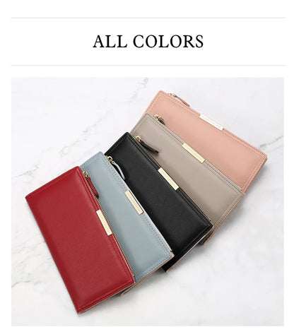 Portefeuille Femme Personnalisé Photo Cuir PU - Long Bifold avec Zip et Boucle