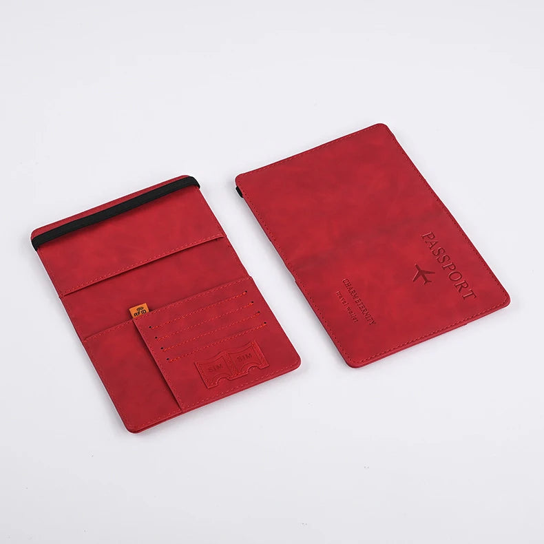 Portefeuille Homme Cuir PU Passeport Voyage - Porte-Cartes Business Accessoires Voyage