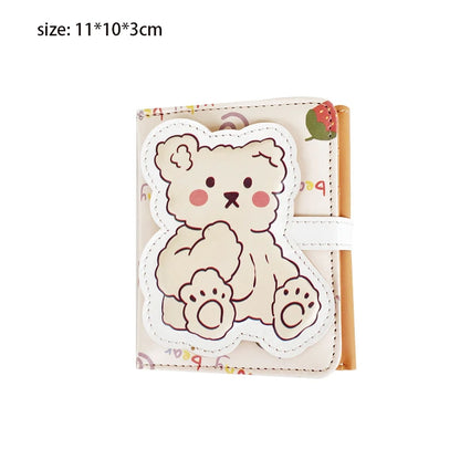 Portefeuille Femme Court Ourson Kawaii - Porte-Monnaie Cartoon Mignon Trifold Porte-Carte Étudiant