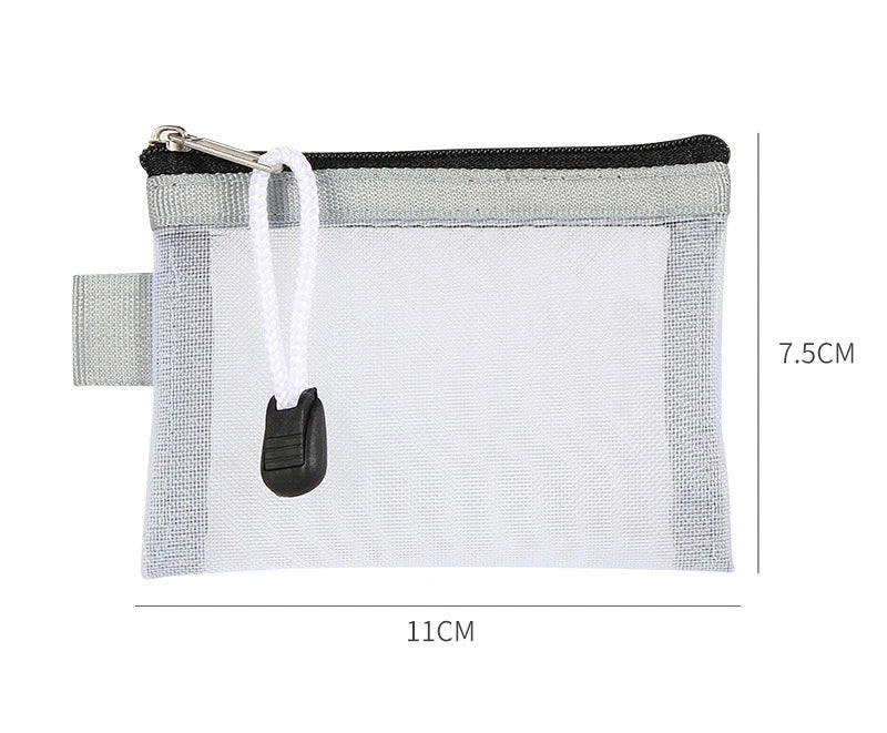 Porte-Monnaie Filet Transparent Zippé – Pochette Carte & Clés