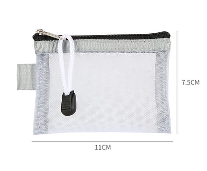 Porte-Monnaie Filet Transparent Zippé – Pochette Carte & Clés