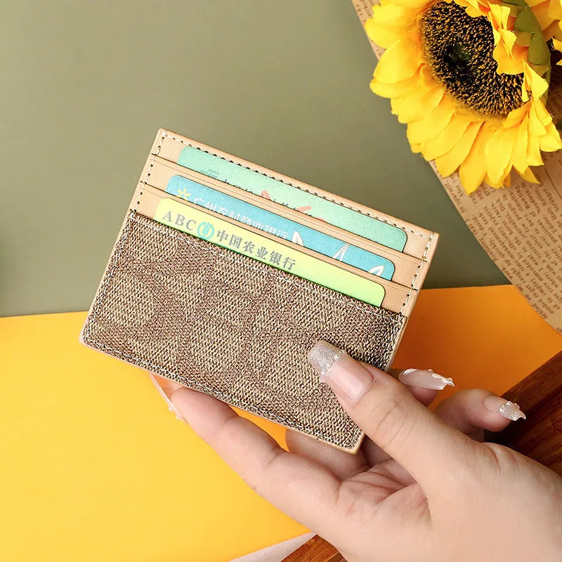 Porte-Carte Femme Cuir PU Luxe - Mini Portefeuille Court Multifonction avec Compartiments