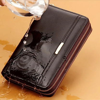 Portefeuille Homme Long Cuir Clutch Business - Porte-Cartes Téléphone Grande Capacité