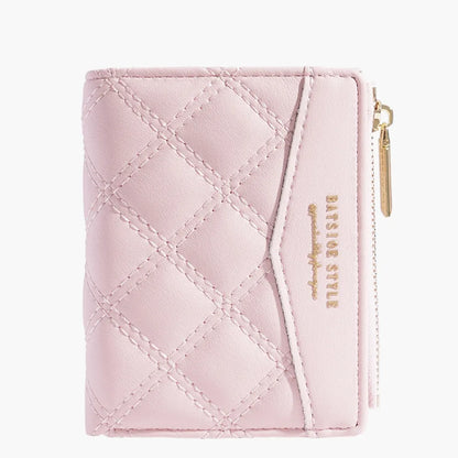 Portefeuille Femme Brodé Cuir PU Fermeture Éclair - Porte-Cartes Clutch Monnaie