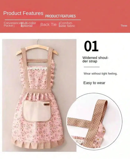 Tablier de Cuisine en Toile avec Motif Floral - Résistant aux Taches et à l'Huile