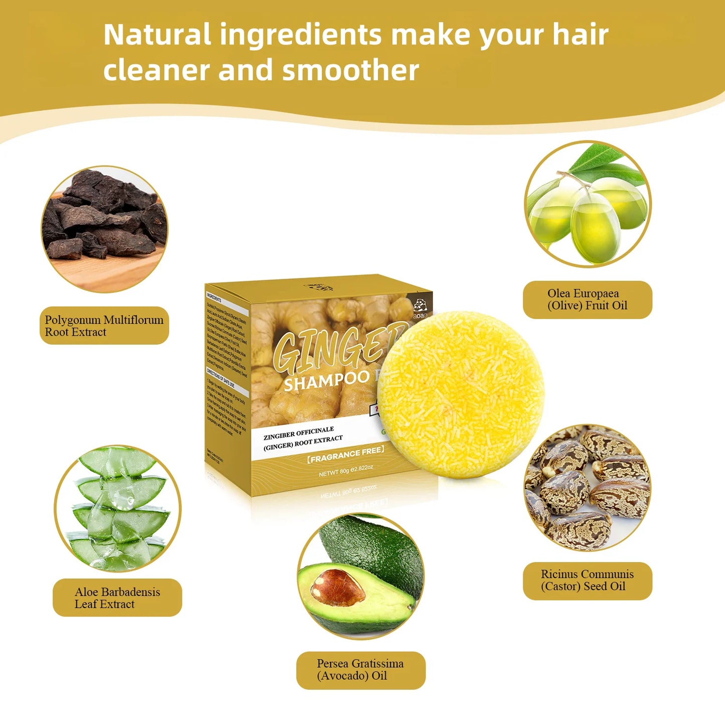 Shampooing Naturel au Gingembre & Aloe Vera - Hydratation Profonde