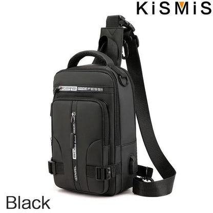 Sac Bandoulière Multifonction avec Port USB – Nylon Imperméable